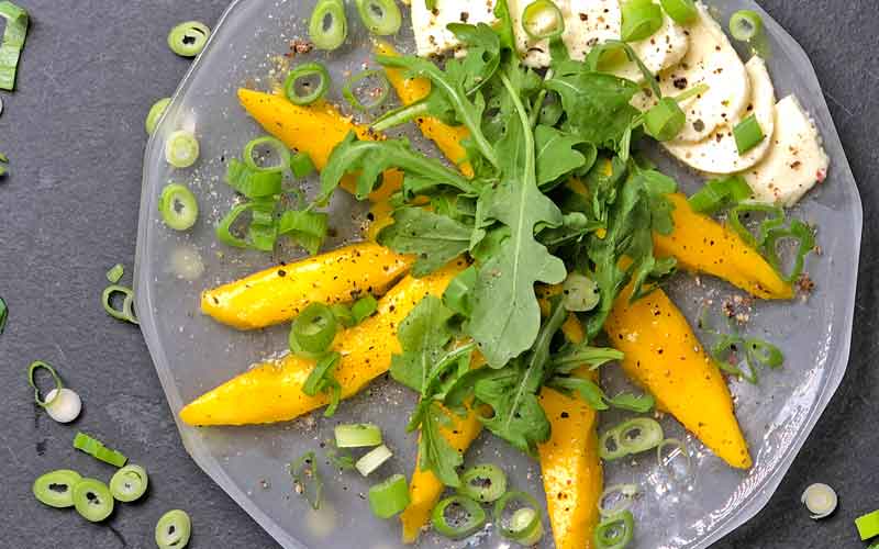 Genial Genießen Mango Mozzarella Salatrezept Detailaufnahme