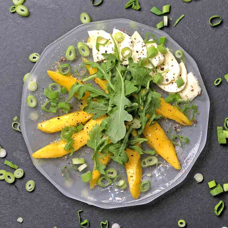 Genial Genießen Mango Mozzarella Salatrezept Detailaufnahme-großes Foto