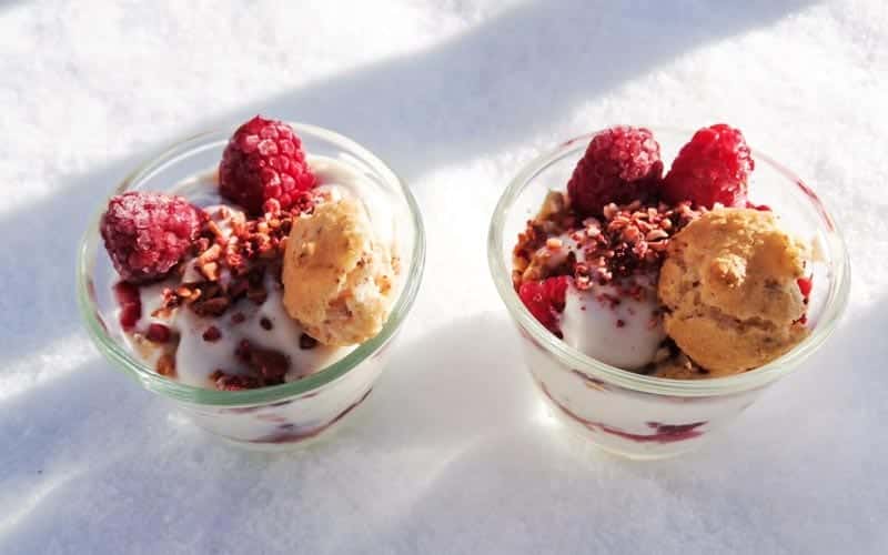 Himbeer Orangen Dessert - Nahaufnahme