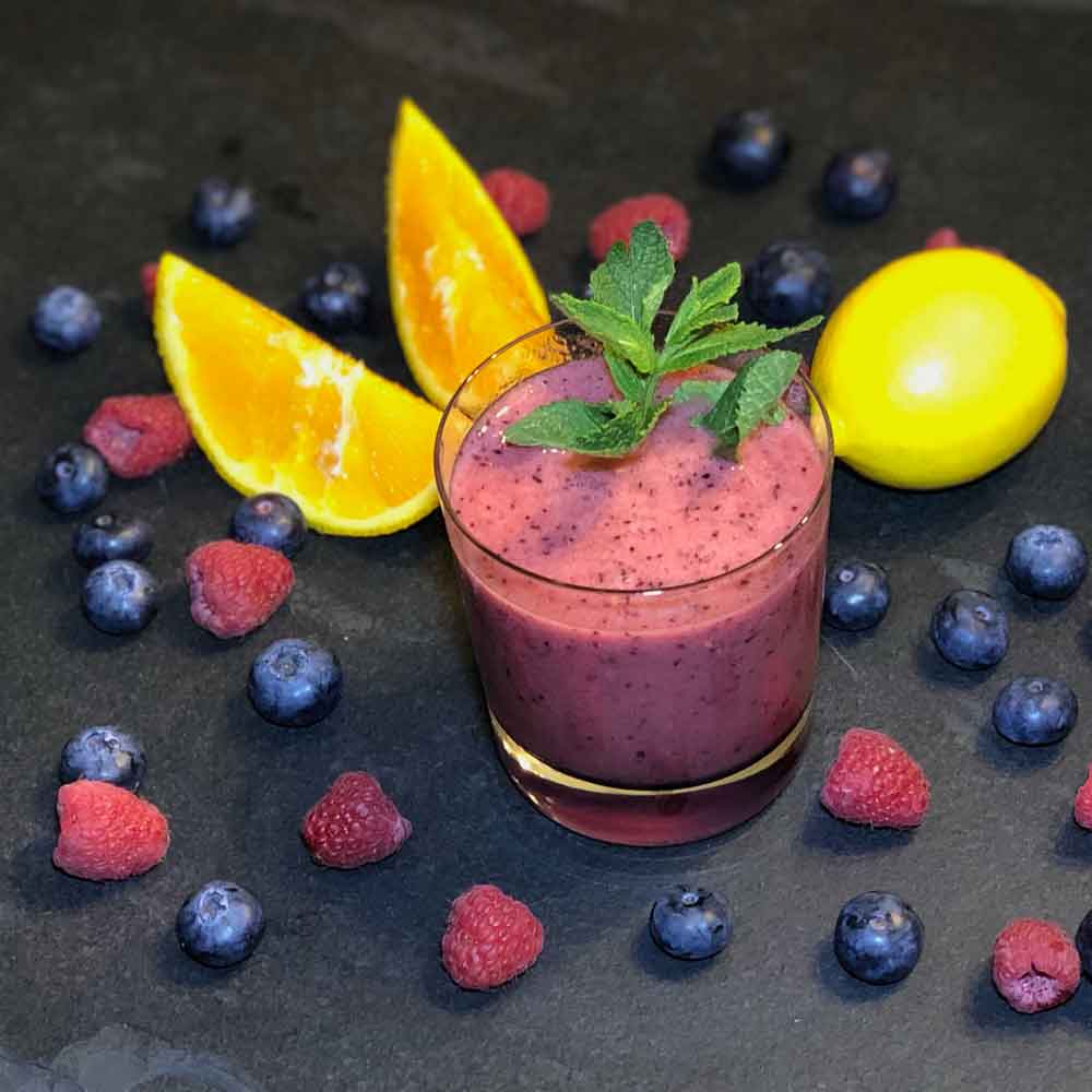 Orangen-Beeren Granatapfel Soothie