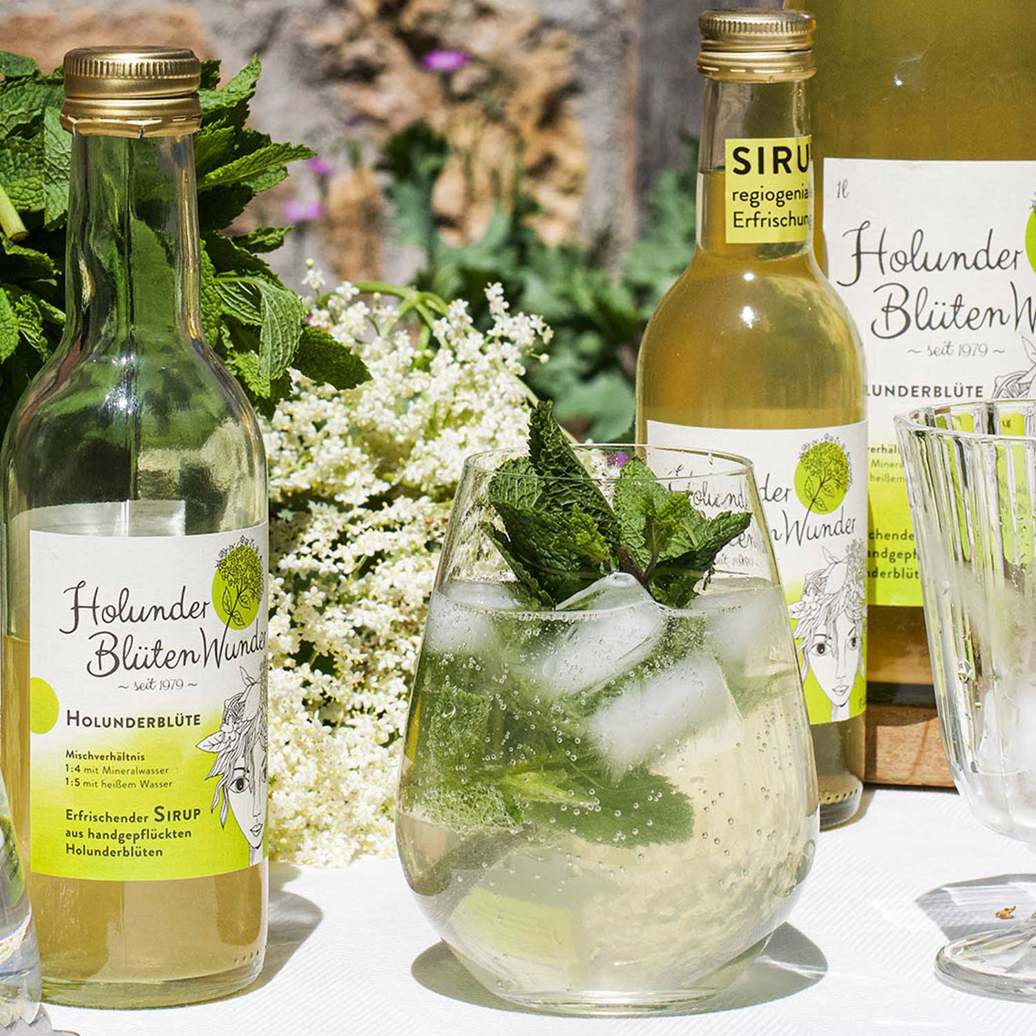 Holunder Eistee mit Holundersirup von Holunderblütenwunder